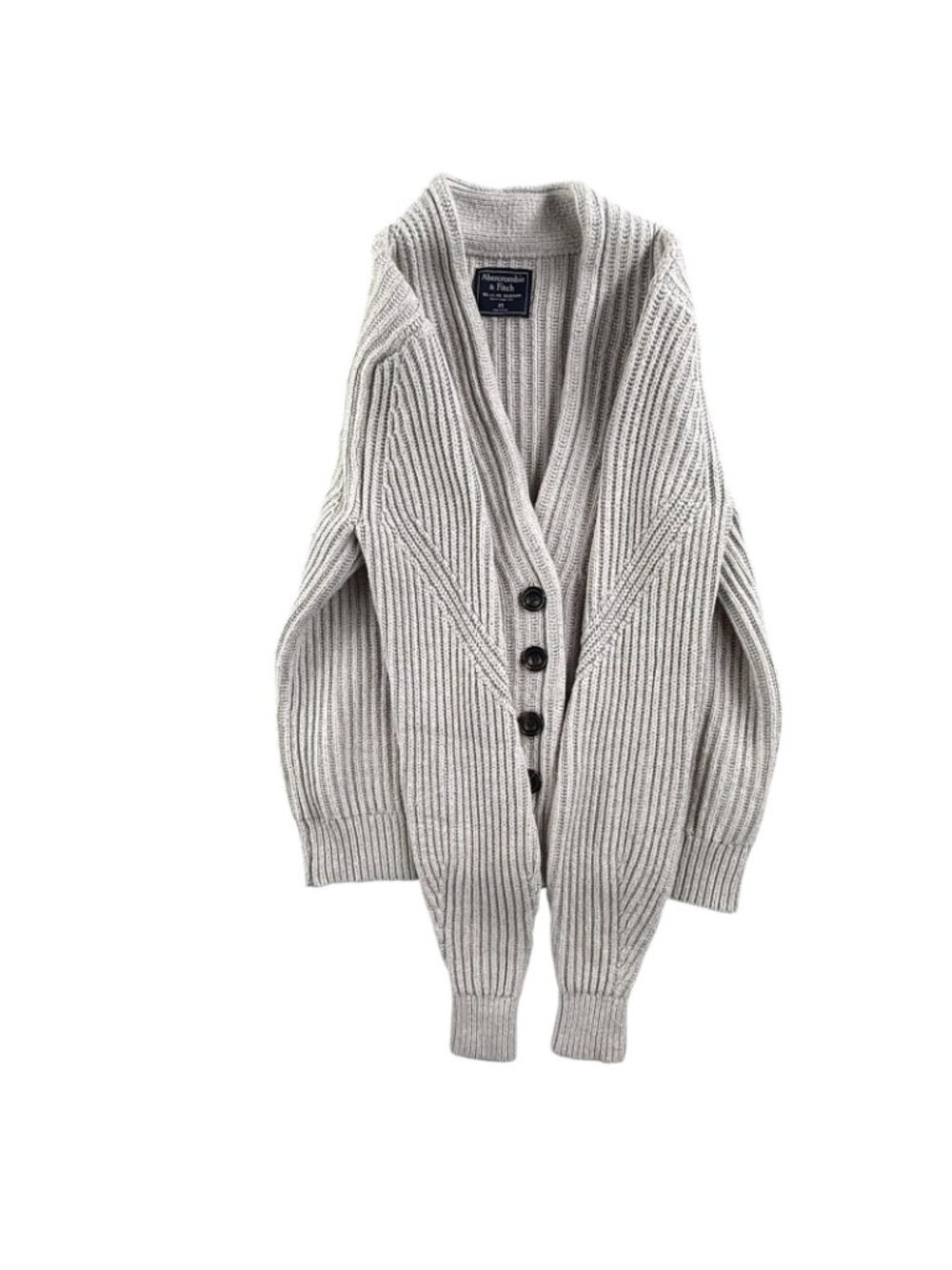 Abercrombie & Fitch Cardigan Sweater Womens XS Beige V Neck Button Chunky Knit - Picture 6 of 14